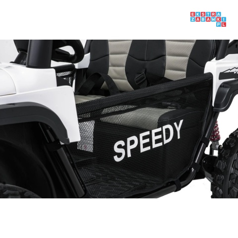 [SX3568] Pojazd terenowy PASSION na akumulator 4x200W 24V/10Ah pilot EVA LED ekoskóra - biały