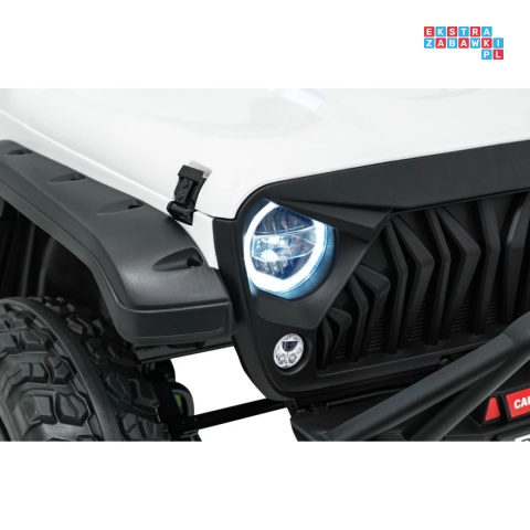 [SX3568] Pojazd terenowy PASSION na akumulator 4x200W 24V/10Ah pilot EVA LED ekoskóra - biały