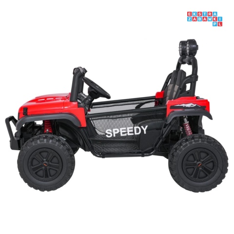 [SX3568] Pojazd terenowy PASSION na akumulator 4x200W 24V/10Ah pilot EVA LED ekoskóra - czerwony