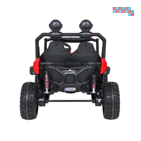 [SX3568] Pojazd terenowy PASSION na akumulator 4x200W 24V/10Ah pilot EVA LED ekoskóra - czerwony