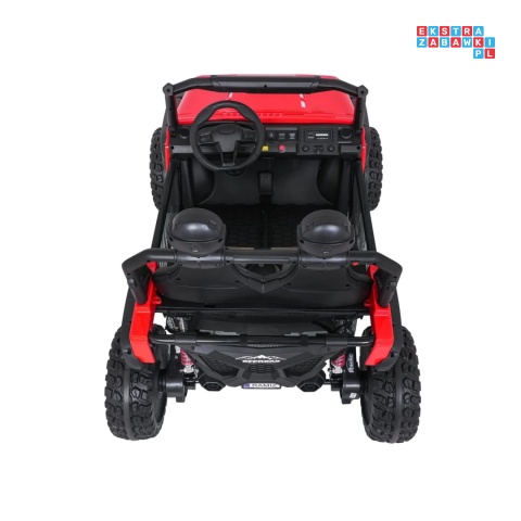 [SX3568] Pojazd terenowy PASSION na akumulator 4x200W 24V/10Ah pilot EVA LED ekoskóra - czerwony