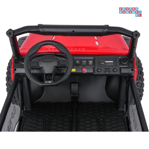 [SX3568] Pojazd terenowy PASSION na akumulator 4x200W 24V/10Ah pilot EVA LED ekoskóra - czerwony