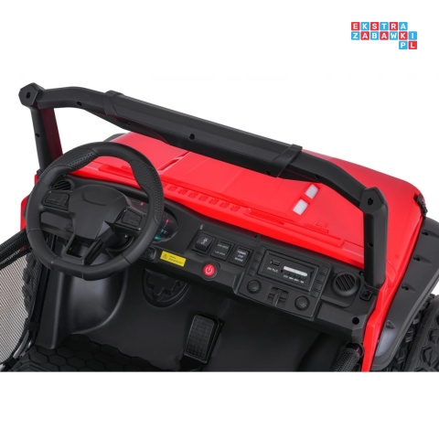[SX3568] Pojazd terenowy PASSION na akumulator 4x200W 24V/10Ah pilot EVA LED ekoskóra - czerwony