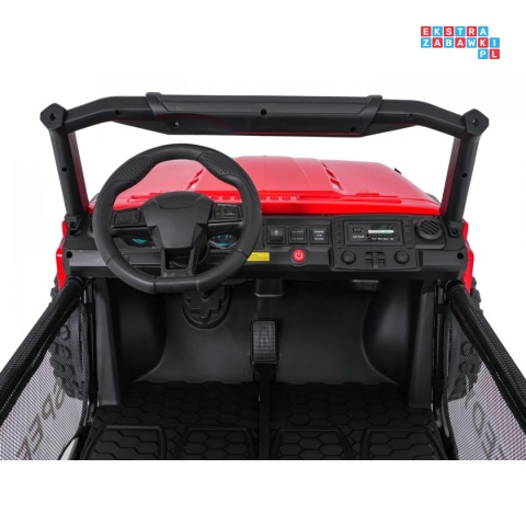 [SX3568] Pojazd terenowy PASSION na akumulator 4x200W 24V/10Ah pilot EVA LED ekoskóra - czerwony