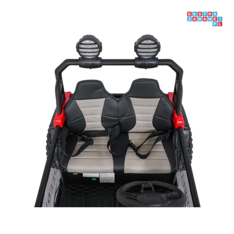 [SX3568] Pojazd terenowy PASSION na akumulator 4x200W 24V/10Ah pilot EVA LED ekoskóra - czerwony