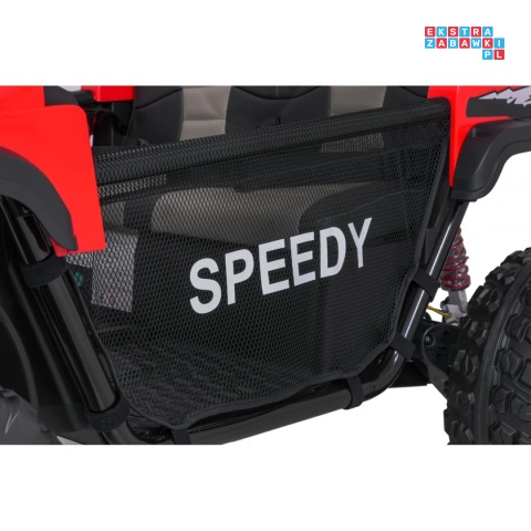 [SX3568] Pojazd terenowy PASSION na akumulator 4x200W 24V/10Ah pilot EVA LED ekoskóra - czerwony