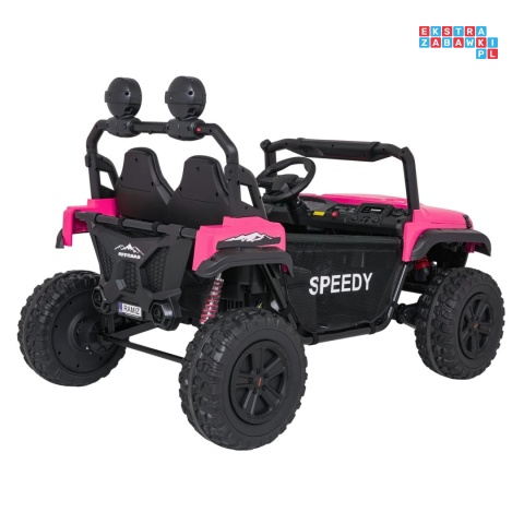 [SX3568] Pojazd terenowy PASSION na akumulator 4x200W 24V/10Ah pilot EVA LED ekoskóra - różowy