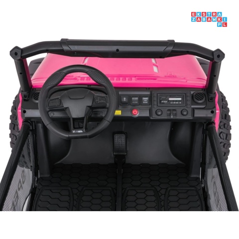 [SX3568] Pojazd terenowy PASSION na akumulator 4x200W 24V/10Ah pilot EVA LED ekoskóra - różowy