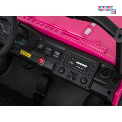 [SX3568] Pojazd terenowy PASSION na akumulator 4x200W 24V/10Ah pilot EVA LED ekoskóra - różowy