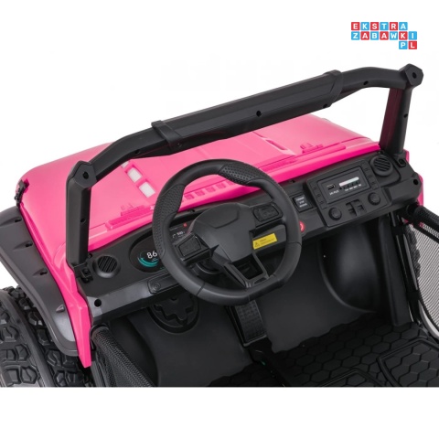 [SX3568] Pojazd terenowy PASSION na akumulator 4x200W 24V/10Ah pilot EVA LED ekoskóra - różowy