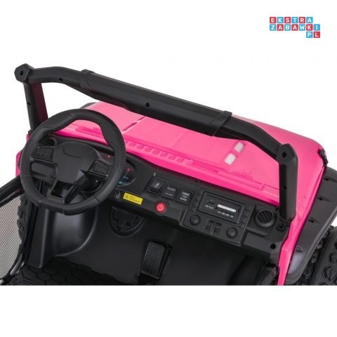 [SX3568] Pojazd terenowy PASSION na akumulator 4x200W 24V/10Ah pilot EVA LED ekoskóra - różowy