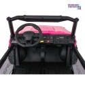 [SX3568] Pojazd terenowy PASSION na akumulator 4x200W 24V/10Ah pilot EVA LED ekoskóra - różowy