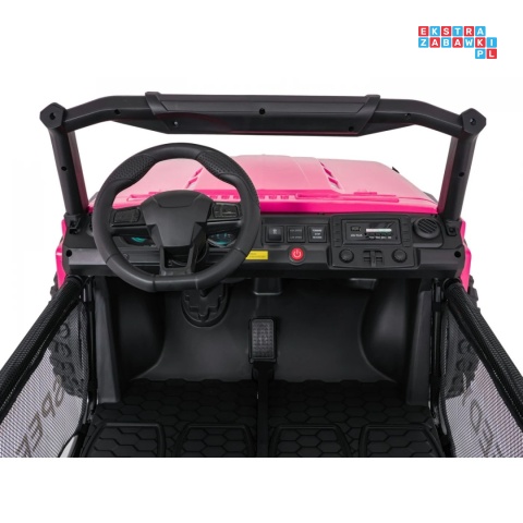 [SX3568] Pojazd terenowy PASSION na akumulator 4x200W 24V/10Ah pilot EVA LED ekoskóra - różowy