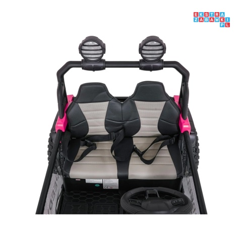 [SX3568] Pojazd terenowy PASSION na akumulator 4x200W 24V/10Ah pilot EVA LED ekoskóra - różowy