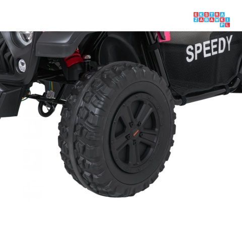 [SX3568] Pojazd terenowy PASSION na akumulator 4x200W 24V/10Ah pilot EVA LED ekoskóra - różowy