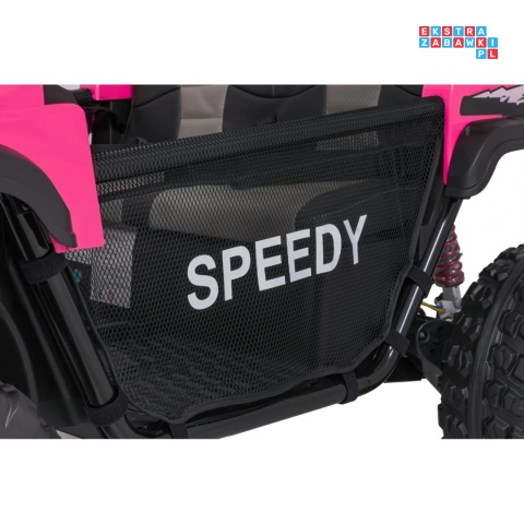 [SX3568] Pojazd terenowy PASSION na akumulator 4x200W 24V/10Ah pilot EVA LED ekoskóra - różowy