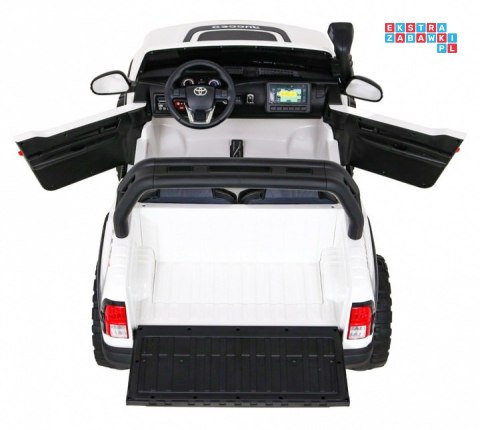 [HL850] Toyota Hilux dwuosobowy na akumulator 4x200W 24V/20Ah ekoskóra LED EVA - biały