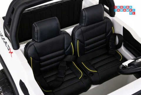 [HL850] Toyota Hilux dwuosobowy na akumulator 4x200W 24V/20Ah ekoskóra LED EVA - biały