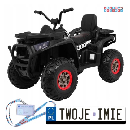 Czarny Quad ATV Desert na akumulator - 4x45W 12V/14Ah, pilot, LED, EVA, ekoskóra [XMX-607]