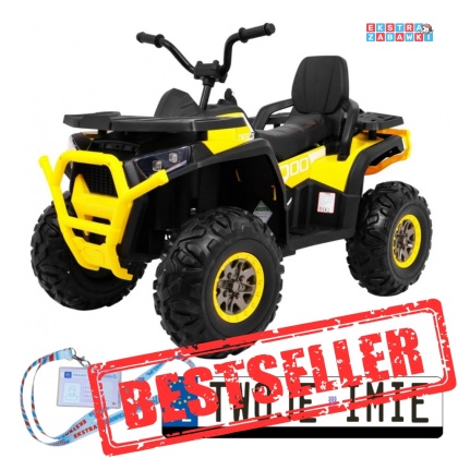 Żółty Quad ATV Desert na akumulator - 4x45W 12V/14Ah, pilot, LED, EVA, ekoskóra [XMX-607]