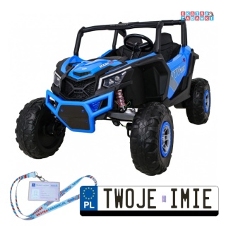 UTV-MX buggy na akumulator dwuosobowy - niebieski, 4x60W, 24V/7Ah, pilot, LED, EVA [XMX-613]