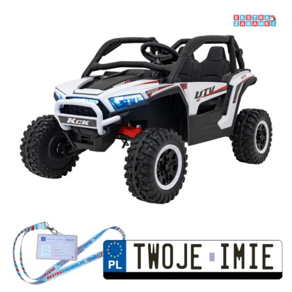 KCK buggy na akumulator - biały, 4x50W 24V/9Ah, ekoskóra, EVA, MP3, Bluetooth [XMX-639]