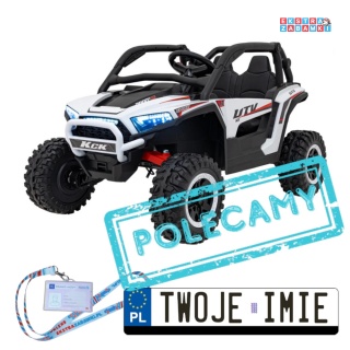 KCK buggy na akumulator - biały, 4x50W 24V/9Ah, ekoskóra, EVA, MP3, Bluetooth [XMX-639]
