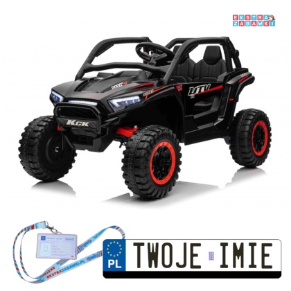 Czarny KCK buggy na akumulator- 4x50W 24V/9Ah, ekoskóra, EVA, MP3, Bluetooth [XMX-639]