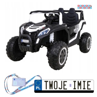 Białe UTV 2000M buggy na akumulator 4x4 - biały, 4x45W, koła EVA, pokrowiec, pilot, LED [A036]
