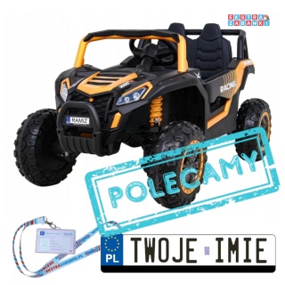 UTV 2000M buggy na akumulator - złoty, 4x45W 12V/10Ah, koła EVA, pokrowiec, pilot, LED [A036]