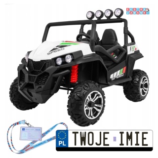 Grand Lift buggy na akumulator 4x4 - biały, 4x45W, 24V/7Ah, pilot, MP3, LED, EVA [S2588-LIFT]