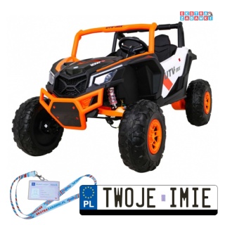 Czarny UTV-MX buggy na akumulator 4x4 - czarny, 4x60W, pilot, LED, EVA [XMX-613]