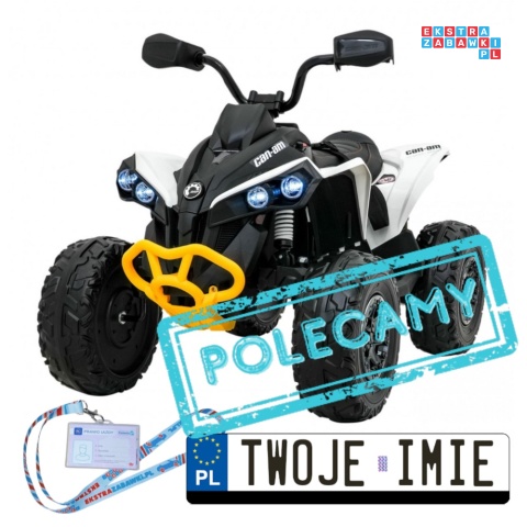 [CA002] Quad Maverick ATV na akumulator 4x45W 12V/10Ah pilot pokrowiec LED EVA - biały