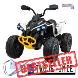 [CA002] Quad Maverick ATV na akumulator 4x45W 12V/10Ah pilot pokrowiec LED EVA - biały