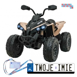 [CA002] Quad Maverick ATV na akumulator 4x45W 12V/10Ah pilot pokrowiec LED EVA - beżowy
