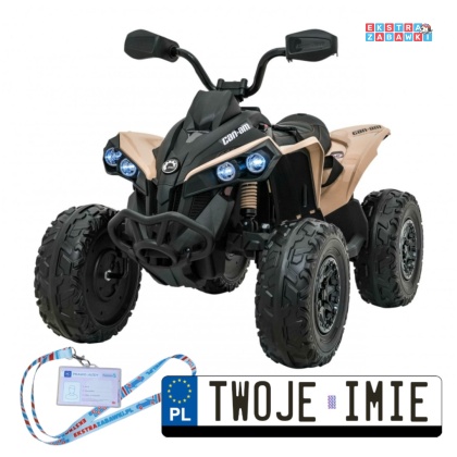 Beżowy Quad Maverick ATV na akumulator - 4x45W, 12V/10Ah, pilot, pokrowiec, LED, EVA [CA002]