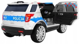 [outlet] [CH9935] Suv Policja auto na akumulator 2x45W 12V/7Ah koła EVA, syreny, światła, megafon, pilot
