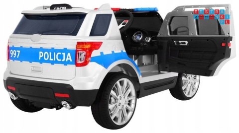 [outlet] [CH9935] Suv Policja auto na akumulator 2x45W 12V/7Ah koła EVA, syreny, światła, megafon, pilot