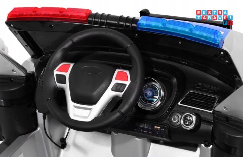 [outlet] [CH9935] Suv Policja auto na akumulator 2x45W 12V/7Ah koła EVA, syreny, światła, megafon, pilot