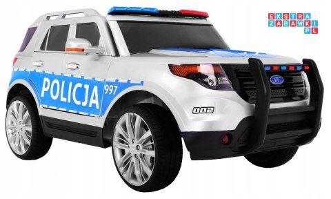 [outlet] [CH9935] Suv Policja auto na akumulator 2x45W 12V/7Ah koła EVA, syreny, światła, megafon, pilot