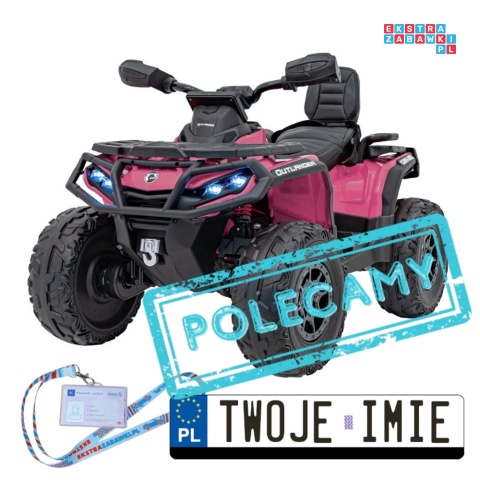 [DK-CA005] Quad CAN-AM Outlander 4x200W 24V/10Ah EVA LED ekoskóra pokrowiec - różowy [S]