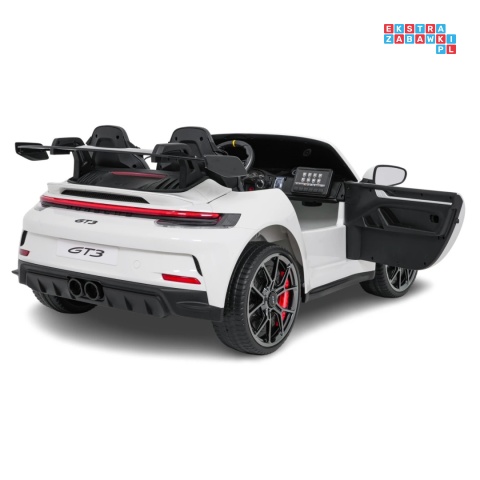 [DK-P911] Auto Porsche 911 GT3 na akumulator 4x200W 24V/10Ah EVA Bluetooth ekoskóra - biały