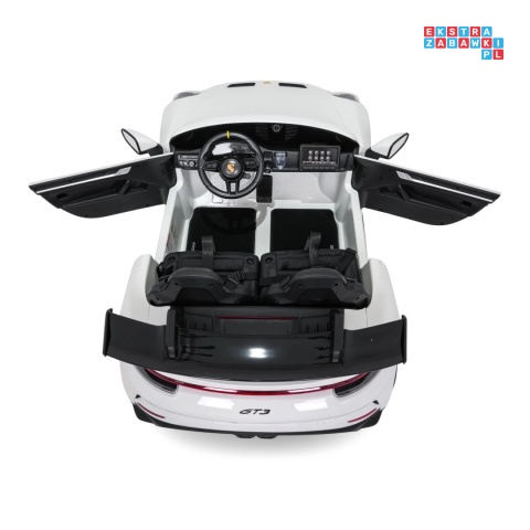 [DK-P911] Auto Porsche 911 GT3 na akumulator 4x200W 24V/10Ah EVA Bluetooth ekoskóra - biały