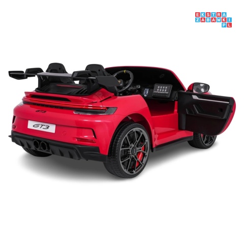 [DK-P911] Auto Porsche 911 GT3 na akumulator 4x200W 24V/10Ah EVA Bluetooth ekoskóra - czerwony