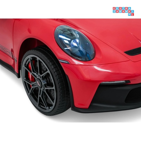 [DK-P911] Auto Porsche 911 GT3 na akumulator 4x200W 24V/10Ah EVA Bluetooth ekoskóra - czerwony