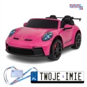 [DK-P911] Auto Porsche 911 GT3 na akumulator 4x200W 24V/10Ah EVA Bluetooth ekoskóra - różowy