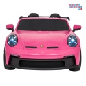 [DK-P911] Auto Porsche 911 GT3 na akumulator 4x200W 24V/10Ah EVA Bluetooth ekoskóra - różowy