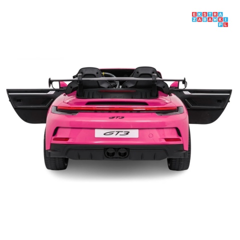 [DK-P911] Auto Porsche 911 GT3 na akumulator 4x200W 24V/10Ah EVA Bluetooth ekoskóra - różowy
