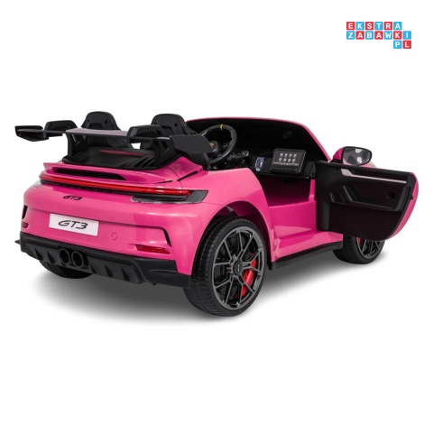 [DK-P911] Auto Porsche 911 GT3 na akumulator 4x200W 24V/10Ah EVA Bluetooth ekoskóra - różowy