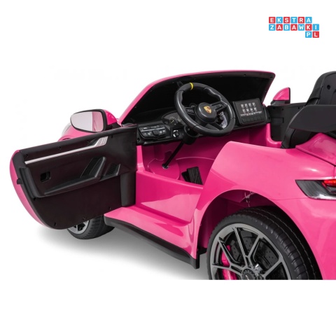 [DK-P911] Auto Porsche 911 GT3 na akumulator 4x200W 24V/10Ah EVA Bluetooth ekoskóra - różowy
